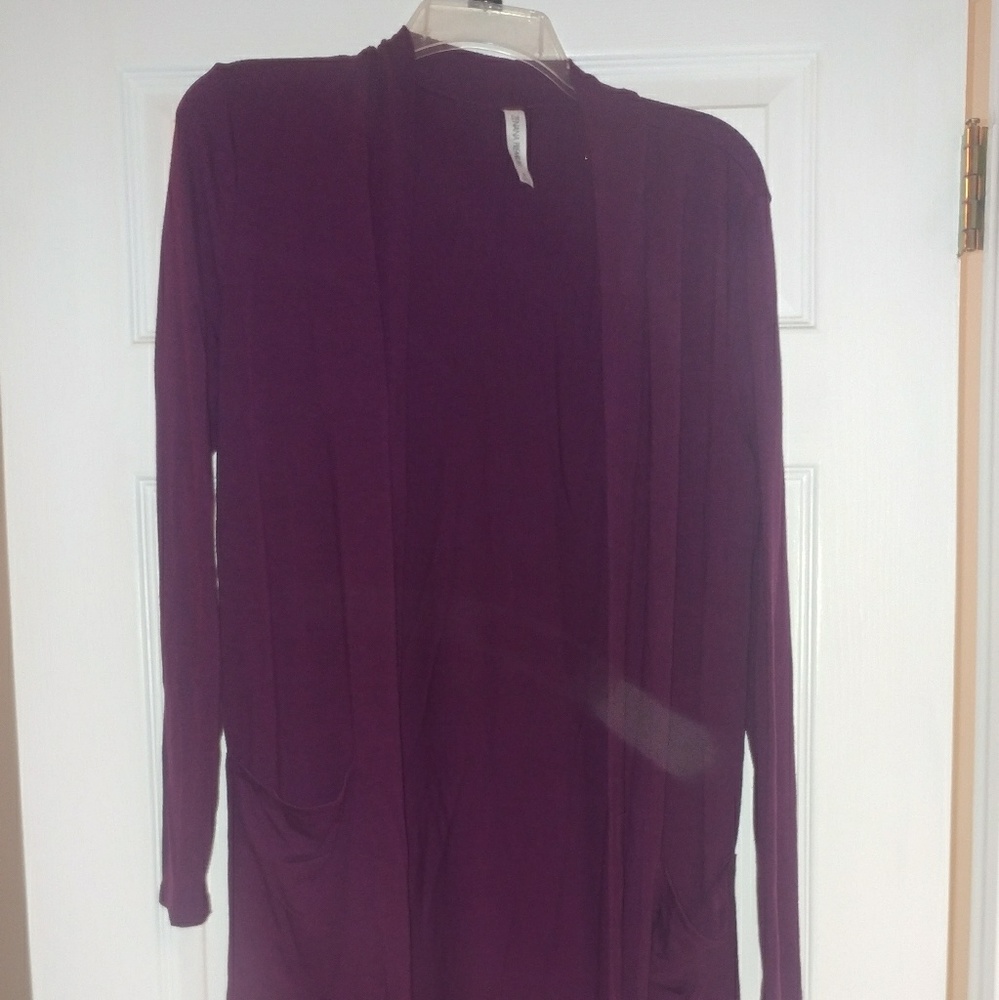 Purple cardigan